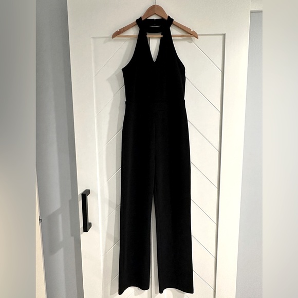 Bar III Cutout Halter Jumpsuit, Black, Size 4 - Picture 3 of 10